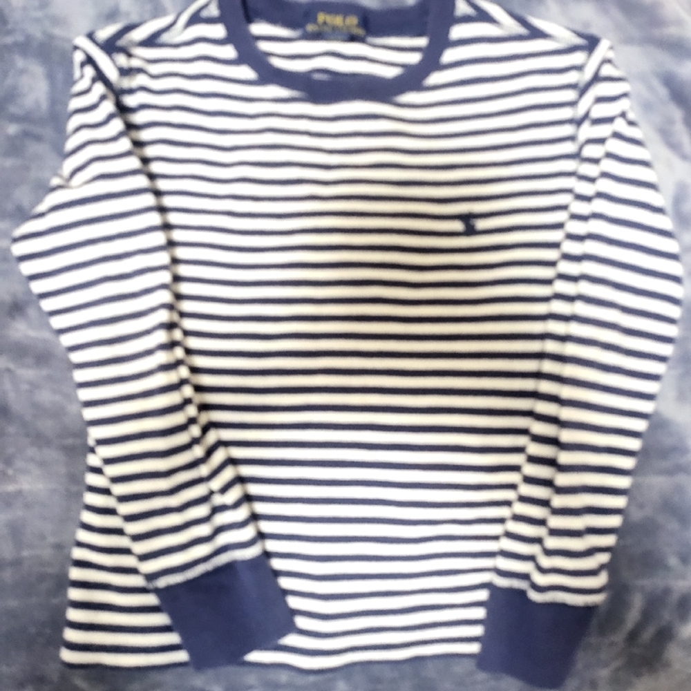 Striped Navy and White Long Sleeve Shirt